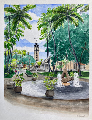 Pause (Aloha Tower and Walker Fountain) Original
