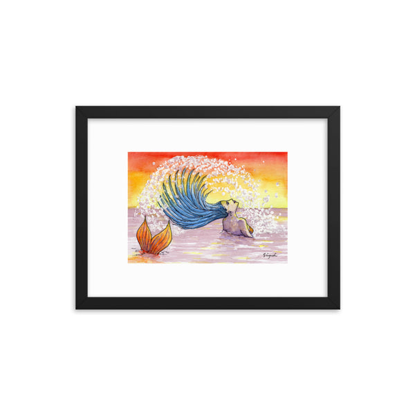 Zin Sunset Swim Framed Print