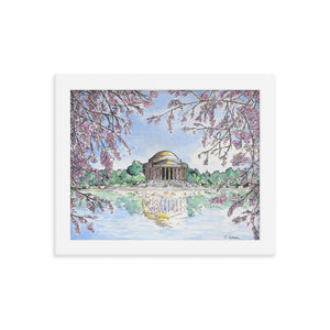 Jefferson Memorial Cherry Blossoms Framed Print
