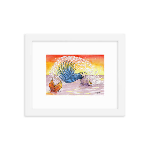 Zin Sunset Swim Framed Print