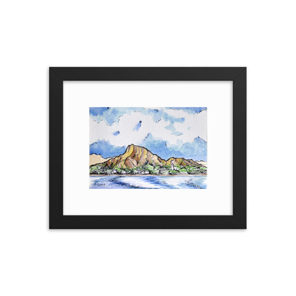 Diamond Head Unseen Framed Print